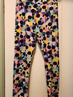 Multicolor Pastel Minnie Bow Print Leggings